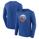 Blue New York Knicks Gradient Logo Long Sleeve T-Shirt | NBA