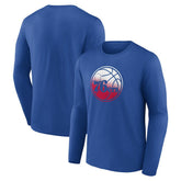 Royal Philadelphia 76ers Gradient Logo Long Sleeve T-Shirt | NBA