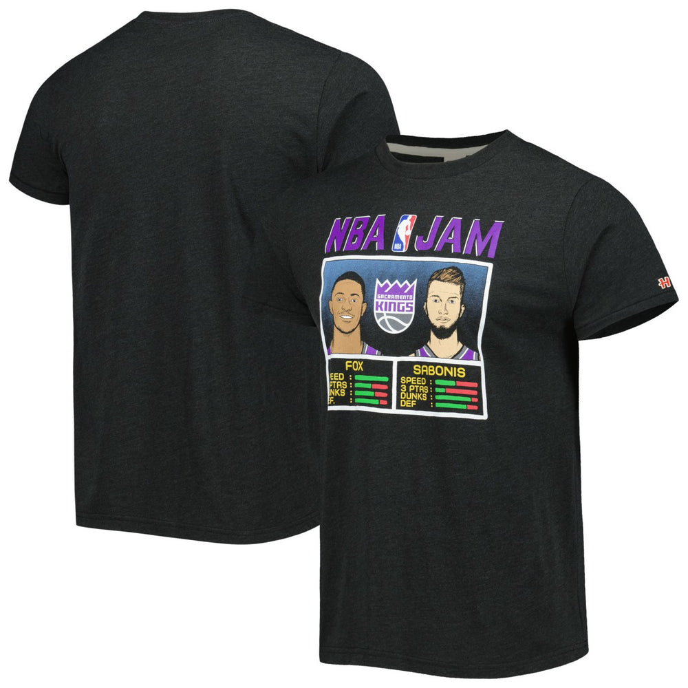 Charcoal De'Aaron Fox & Domantas Sabonis Sacramento Kings Homage NBA Jam Tri-Blend T-Shirt | NBA