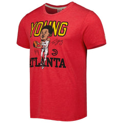 Red Trae Young Atlanta Hawks Homage Caricature Tri-Blend T-Shirt | NBA