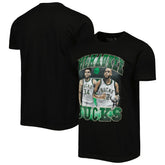 Black Giannis Antetokounmpo & Khris Middleton Milwaukee Bucks Stadium Essentials Unisex Player Duo T-Shirt | NBA