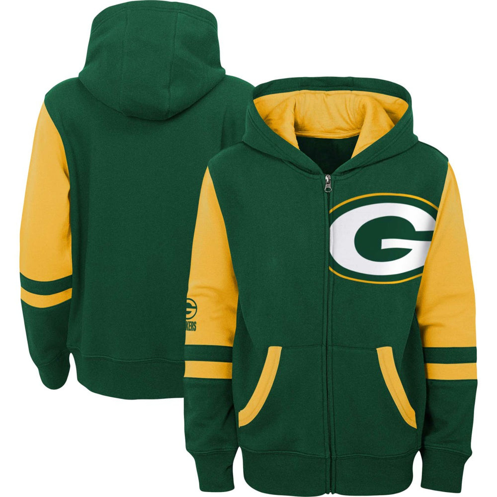 Green Bay Packers Preschool Stadium Color Block Full-Zip Hoodie | NFL Discount