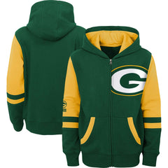 Green Bay Packers Preschool Stadium Color Block Full-Zip Hoodie | NFL Discount