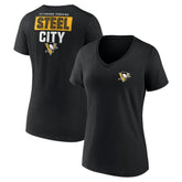 Pittsburgh Penguins Women's Territorial V-Neck T-Shirt - NHL T-shirts