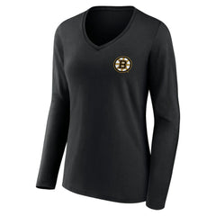 Boston Bruins Women's Territorial Long Sleeve V-Neck T-Shirt - NHL T-shirts