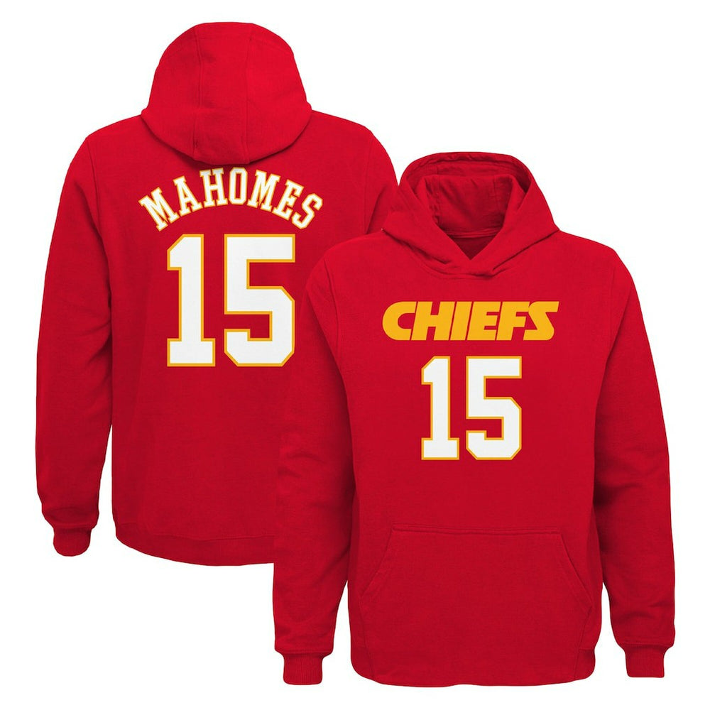 Kansas City Chiefs Patrick Mahomes Youth Mainliner Player Name & Number Pullover Hoodie | NFL On sale