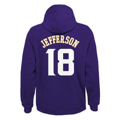 Minnesota Vikings Justin Jefferson Youth Mainliner Player Name & Number Pullover Hoodie | NFL New