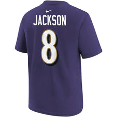 Baltimore Ravens Lamar Jackson Youth Player Name & Number T-Shirt | NFL Discount