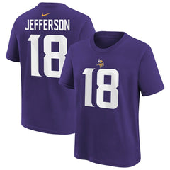 Minnesota Vikings Justin Jefferson Youth Player Name & Number T-Shirt | NFL On sale