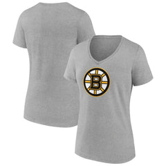 Boston Bruins Women's Primary Logo Team V-Neck T-Shirt - NHL T-shirts