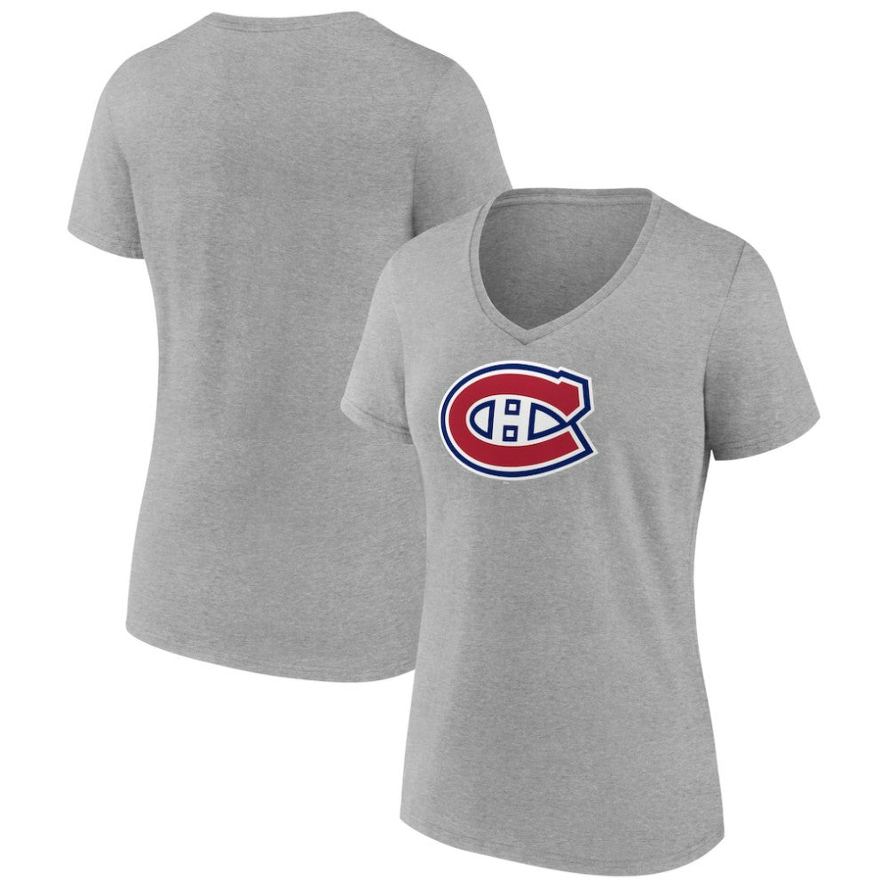 Montreal Canadiens Women's Primary Logo Team V-Neck T-Shirt - NHL T-shirts