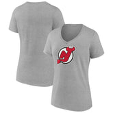 New Jersey Devils Women's Primary Logo Team V-Neck T-Shirt - NHL T-shirts