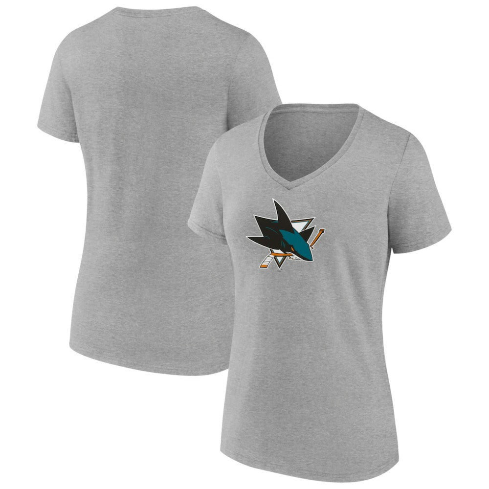 San Jose Sharks Women's Primary Logo Team V-Neck T-Shirt - NHL T-shirts