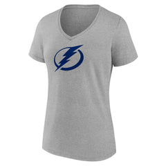 Tampa Bay Lightning Women's Primary Logo Team V-Neck T-Shirt - NHL T-shirts