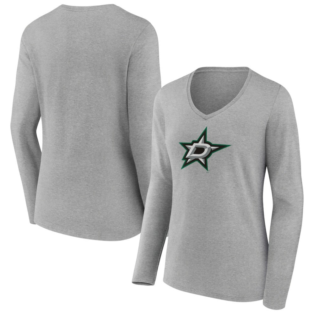 Dallas Stars Women's Primary Logo Team Long Sleeve V-Neck T-Shirt - NHL T-shirts