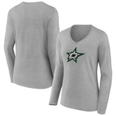 Dallas Stars Women's Primary Logo Team Long Sleeve V-Neck T-Shirt - NHL T-shirts