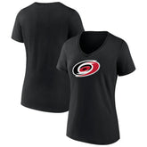 Carolina Hurricanes Women's Team Primary Logo V-Neck T-Shirt - NHL T-shirts