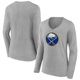 Buffalo Sabres Women's Primary Logo Team Long Sleeve V-Neck T-Shirt - NHL T-shirts