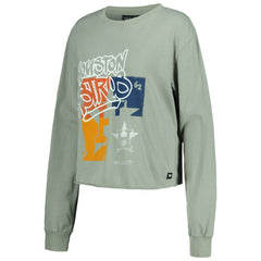 Houston Astros The Wild Collective Women's Cropped Long Sleeve T-Shirt - MLB T-shirts
