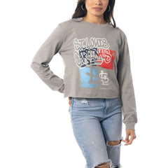 St. Louis Cardinals The Wild Collective Women's Cropped Long Sleeve T-Shirt - MLB T-shirts