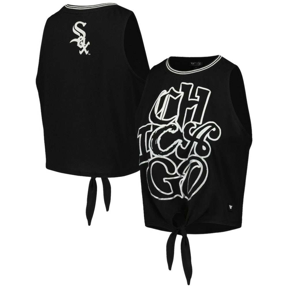 Chicago White Sox The Wild Collective Women's Twisted Tie Front Tank Top - MLB Tanks