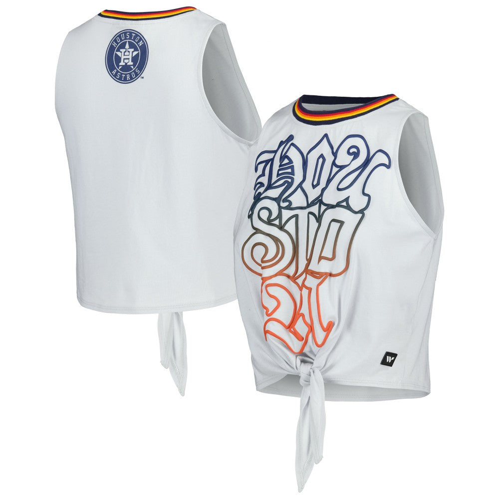 Houston Astros The Wild Collective Women's Twisted Tie Front Tank Top - MLB Tanks