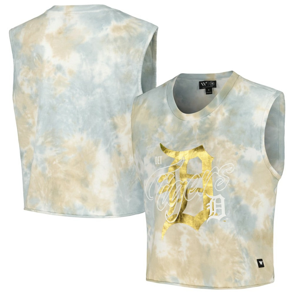 Detroit Tigers The Wild Collective Women's Washed Muscle Tank Top - MLB Tanks