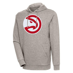 Oatmeal Atlanta Hawks Antigua Action Pullover Hoodie | NBA