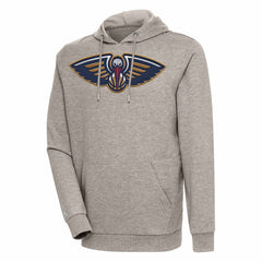 Oatmeal New Orleans Pelicans Antigua Action Pullover Hoodie | NBA