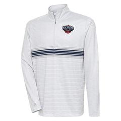 Heather Gray/Navy New Orleans Pelicans Antigua Bullseye Quarter-Zip Pullover Top | NBA