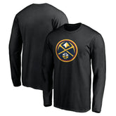 Black Denver Nuggets Primary Team Logo Long Sleeve T-Shirt sale | NBA