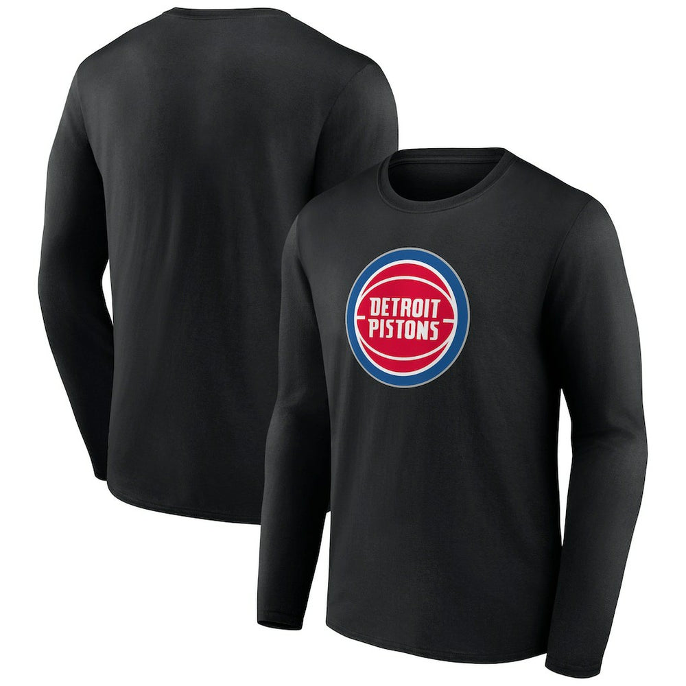 Black Detroit Pistons Primary Team Logo Long Sleeve T-Shirt sale | NBA