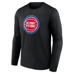 Black Detroit Pistons Primary Team Logo Long Sleeve T-Shirt sale | NBA