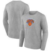 Gray New York Knicks Primary Team Logo Long Sleeve T-Shirt | NBA
