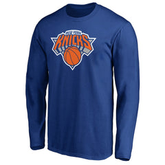 Blue New York Knicks Primary Team Logo Long Sleeve T-Shirt | NBA