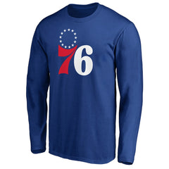 Royal Philadelphia 76ers Primary Team Logo Long Sleeve T-Shirt | NBA