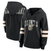 New Orleans Saints Women's Bold Move Dolman V-Neck Hip HIp Hoodie | NFL New