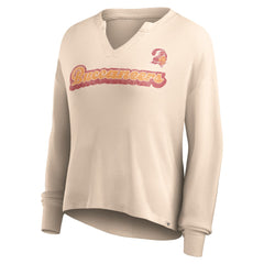 Tampa Bay Buccaneers Women's Go For It Notch Neck Waffle Knit Lightweight Long Sleeve T-Shirt | NFL Online