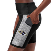 Baltimore Ravens Certo Women's High Waist Logo Two-Pocket Biker Shorts | NFL Discount