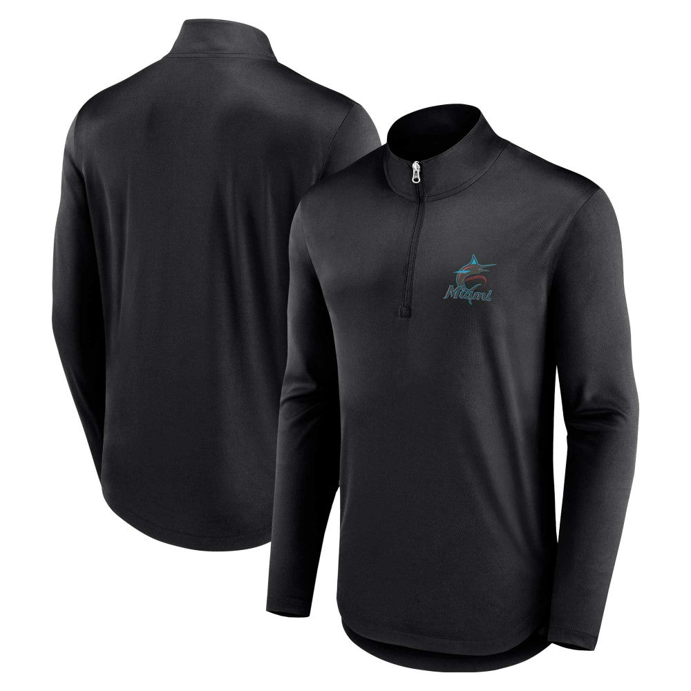 Miami Marlins Fanatics Quarterback Quarter-Zip Top - MLB Tops