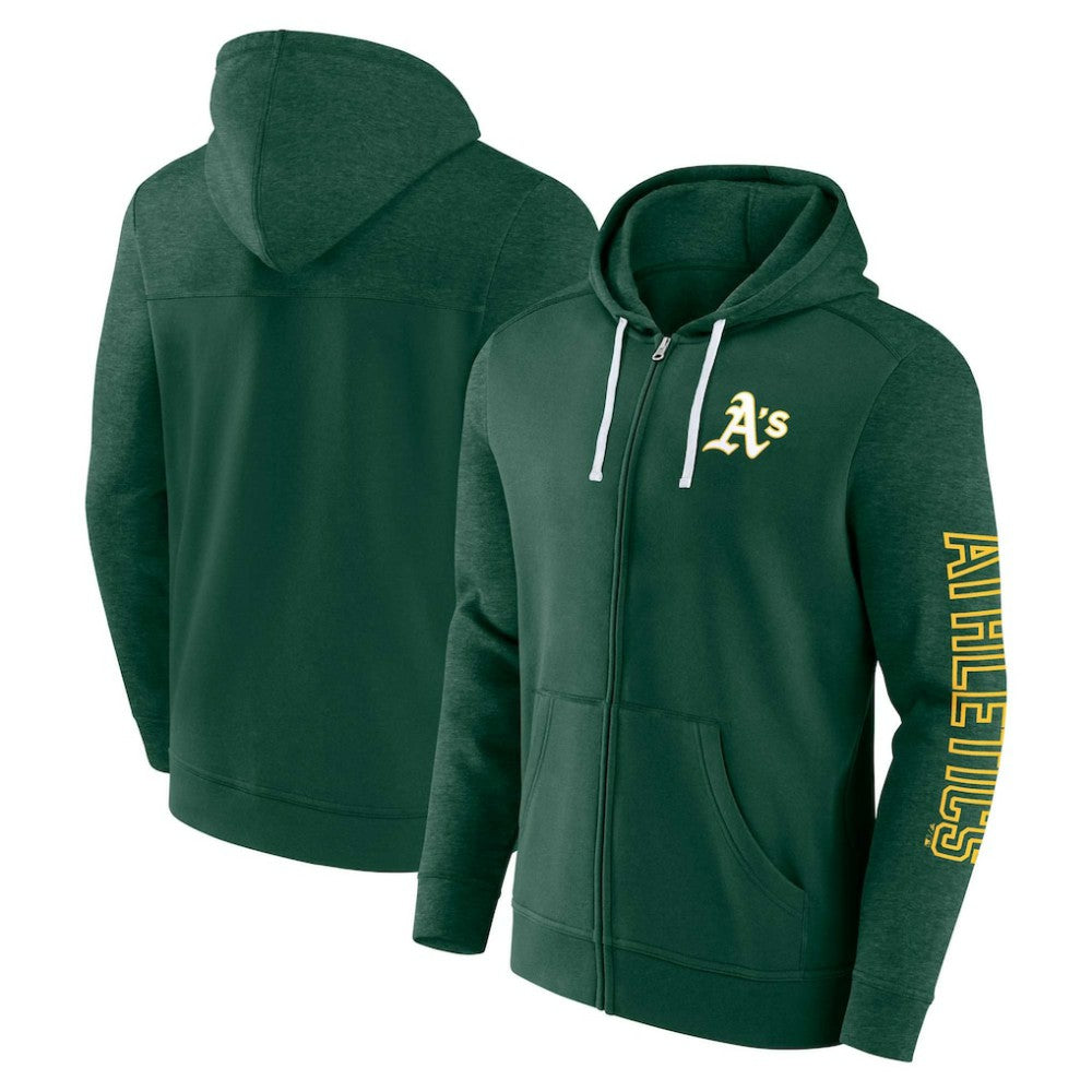Athletics Fanatics Offensive Line Up Lightweight Full-Zip Hoodie - MLB Hoodies