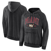 Heather Charcoal Miami Heat Foul Trouble Snow Wash Raglan Pullover Hoodie | NBA