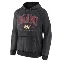Heather Charcoal Miami Heat Foul Trouble Snow Wash Raglan Pullover Hoodie | NBA