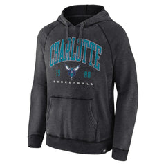 Heather Charcoal Charlotte Hornets Foul Trouble Snow Wash Raglan Pullover Hoodie | NBA