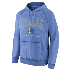 Heather Blue Dallas Mavericks Foul Trouble Snow Wash Raglan Pullover Hoodie sale | NBA