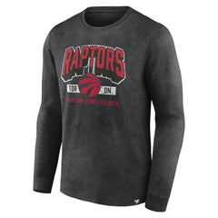 Heather Charcoal Toronto Raptors Front Court Press Snow Wash Long Sleeve T-Shirt | NBA