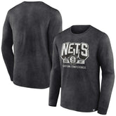 Heather Charcoal Brooklyn Nets Front Court Press Snow Wash Long Sleeve T-Shirt | NBA