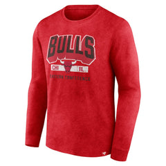 Heather Red Chicago Bulls Front Court Press Snow Wash Long Sleeve T-Shirt sale | NBA