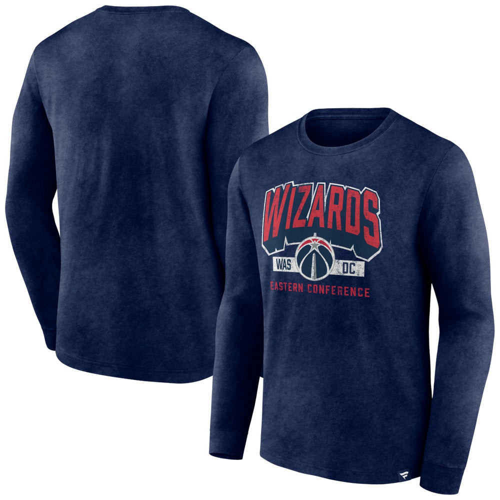 Heather Navy Washington Wizards Front Court Press Snow Wash Long Sleeve T-Shirt | NBA