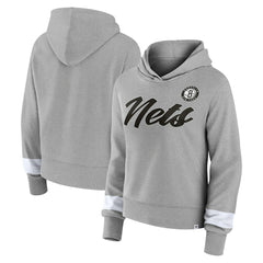 Heather Gray Brooklyn Nets Women's Halftime Pullover Hoodie | NBA